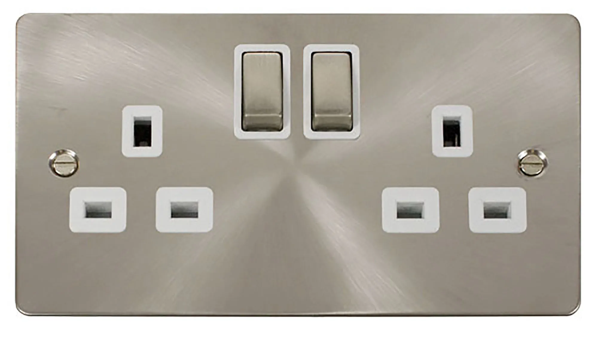 Define Brushed Stainless Steel Wiring Accessories Click Flat Plate